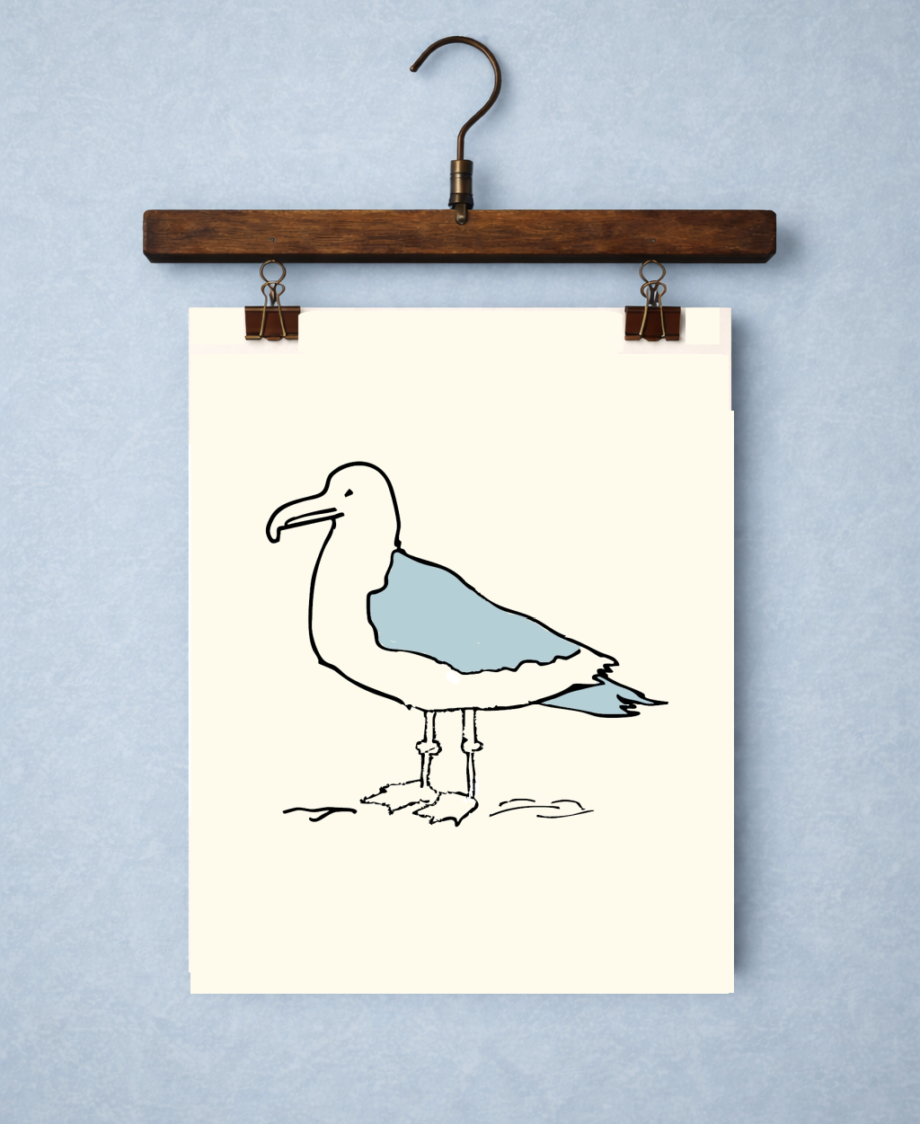 Seagull Friend on Cream Background